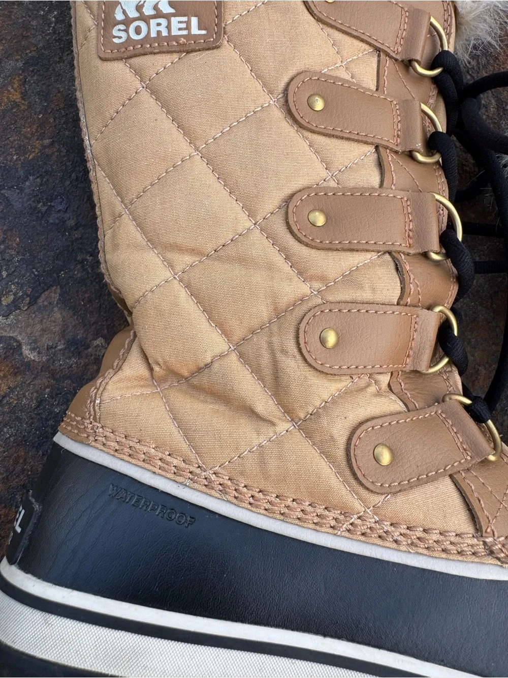 Sorel Tofino II Cate Waterproof Fur Lined Canvas Tall Duck Winter Boot Size 9